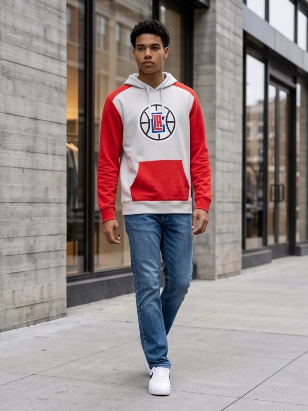 NWOT Fanatics Men’s Large LA Clippers Arctic Colorblock Pullover Hoodie